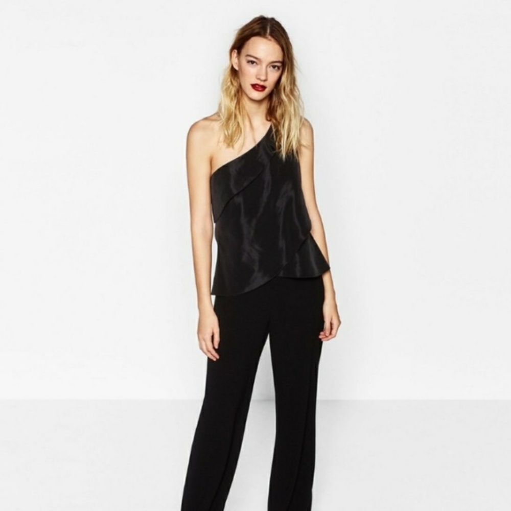 NWT Zara Basic Collection One-Shoulder Party Top
